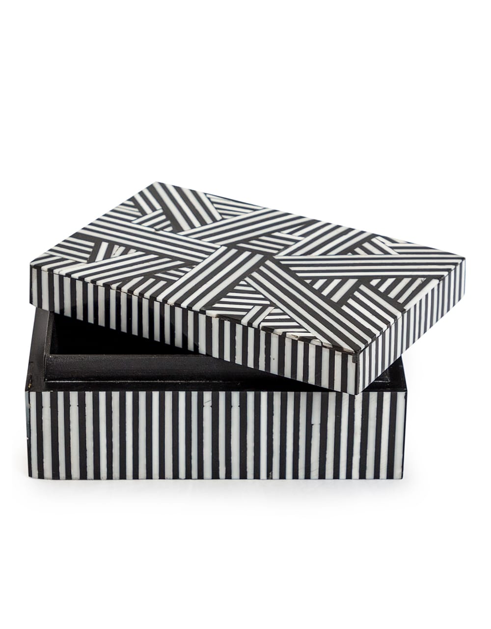 Black and White Striped Small Storage Box