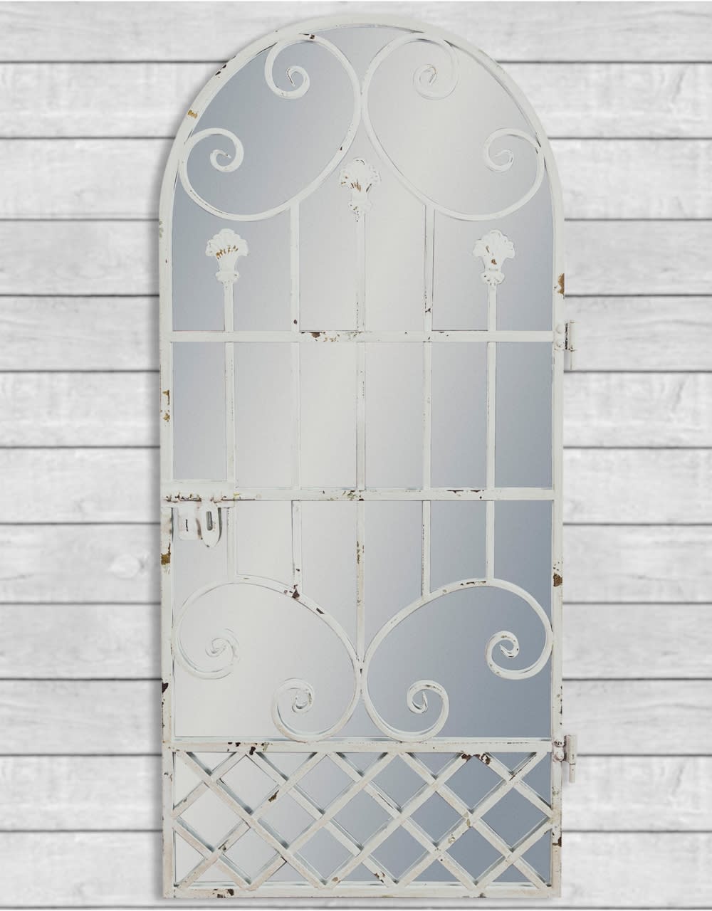 Rustic Chantilly Blue Tall Garden Gate Wall Mirror