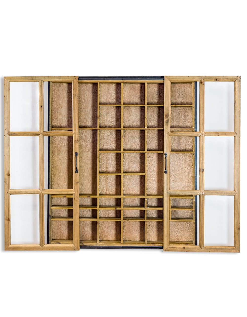 Rustic Wooden and Black Sliding Door Wall