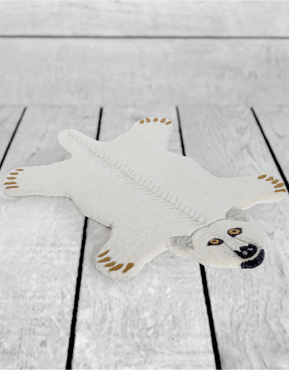 Hand Tufted Small Polar Bear "Skin" Woollen Rug