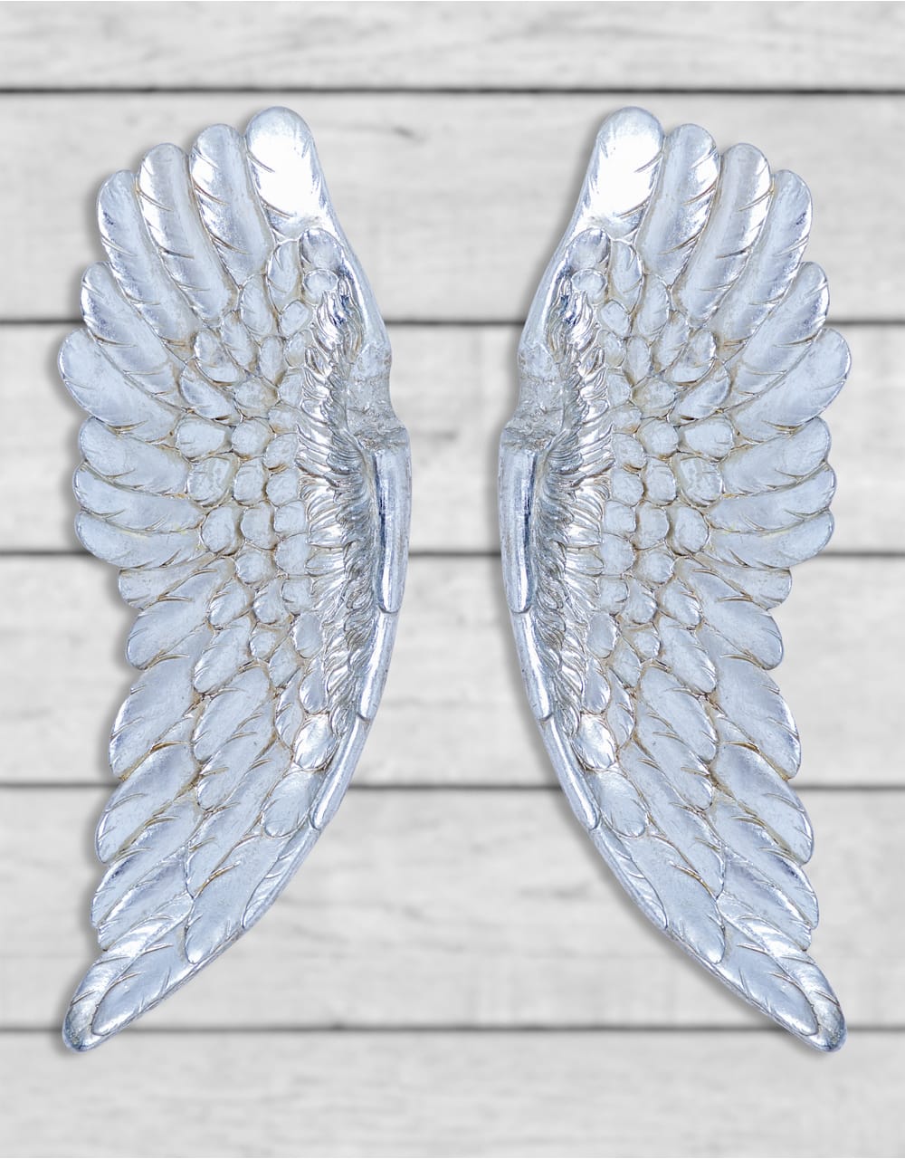Pair of Antique Silver Wall Hanging Angel Wings