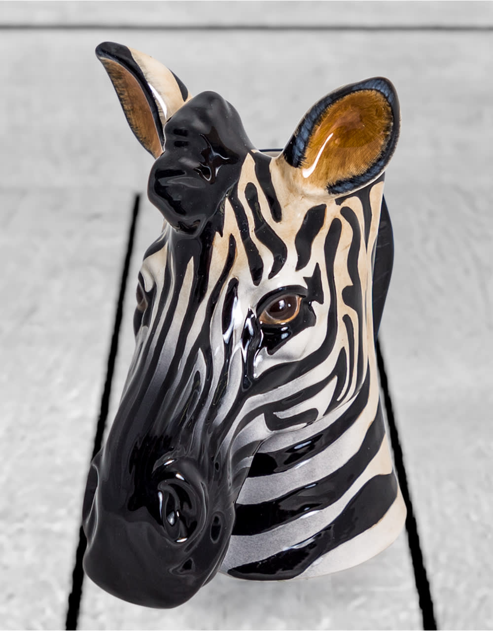 Hand Painted Ceramic Zebra Head Storage Jar/Vase