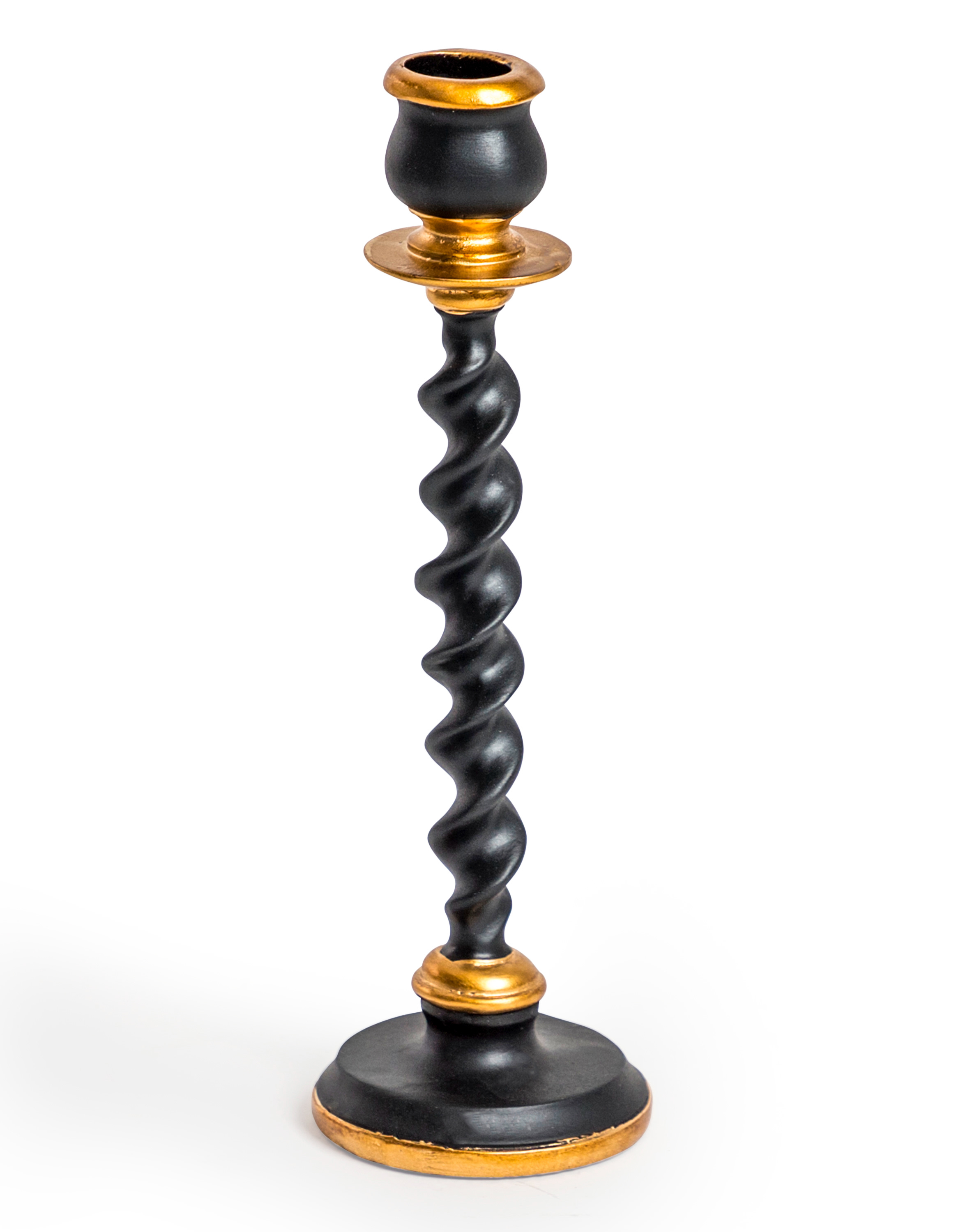 Black with Gold Trim Decorative Candle Holder