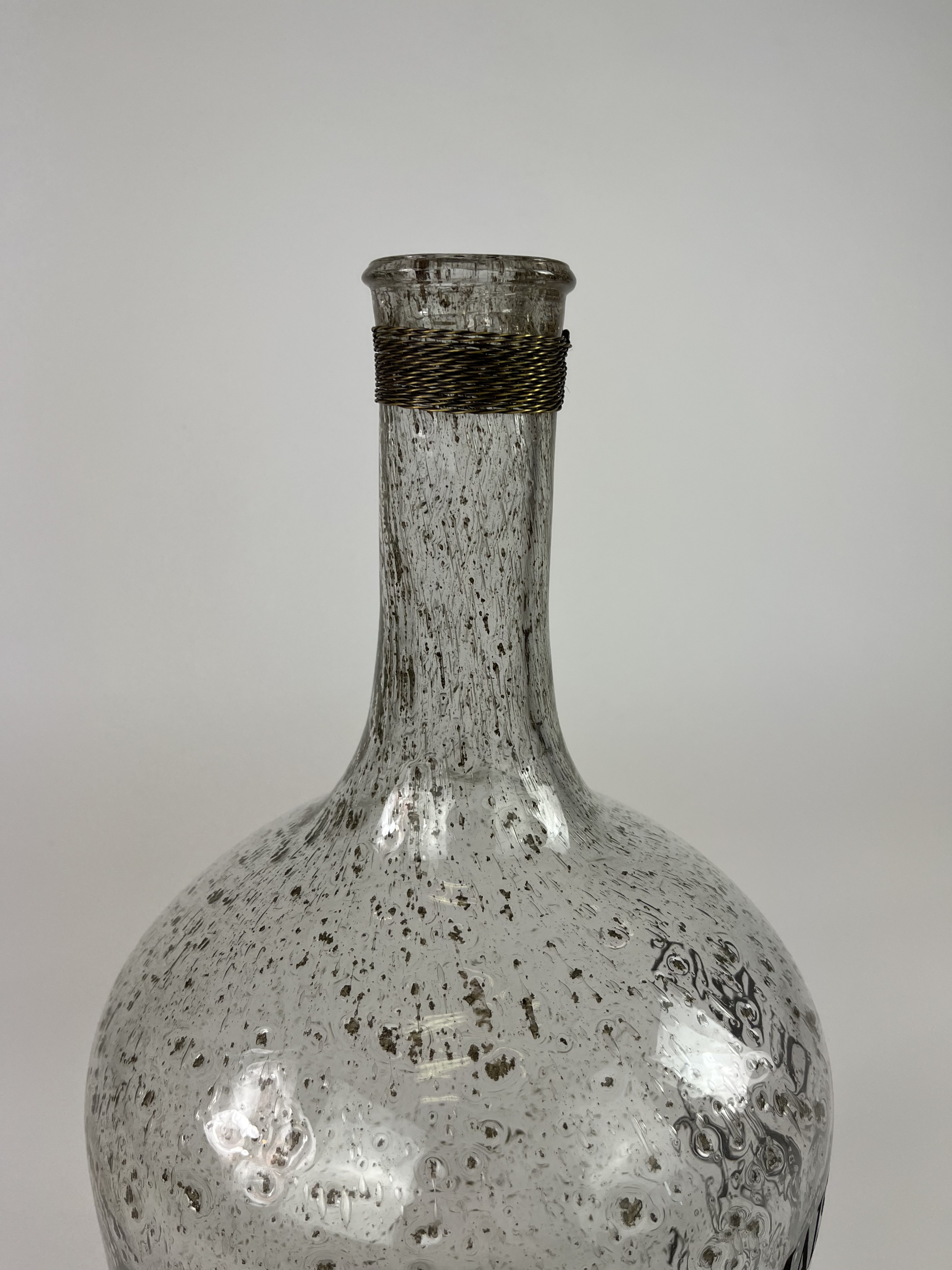 Extra Large Bubbled Glass "La Maison Du Rot" Bottle / Vase