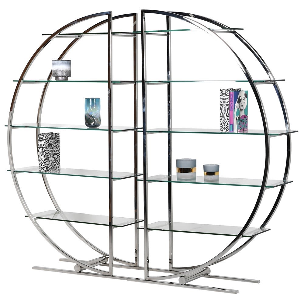 Sloane Chrome Round Shelving Unit