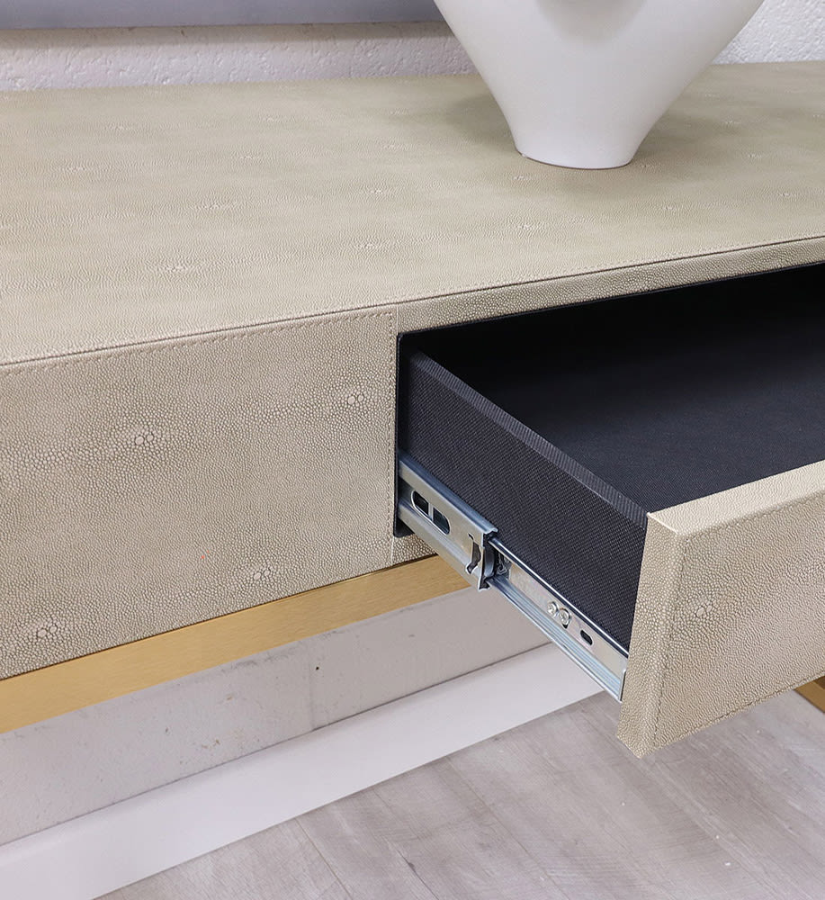 Faux Ostrich Leather 1 Drawer Table