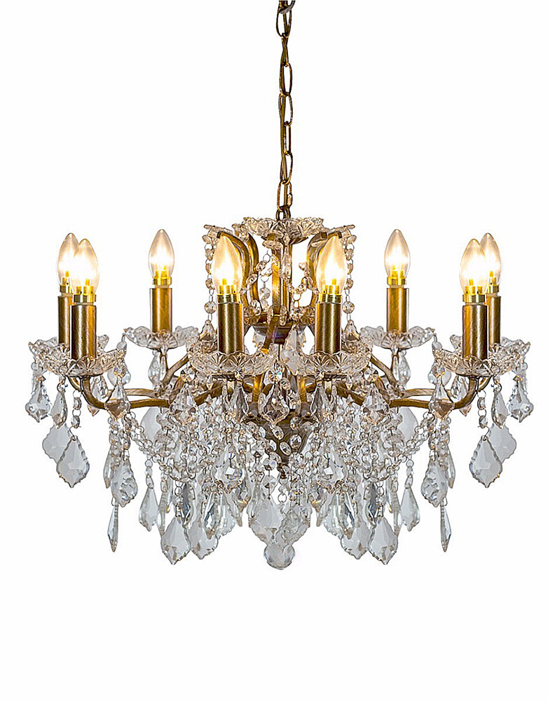 Medium Gold French 8 Arm Shallow Chandelier | Nicky Cornell