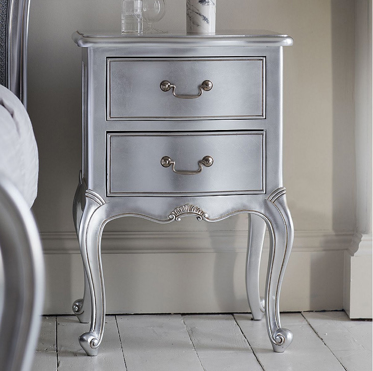 Chic Silver Bedside Table by Gallery Nicky Cornell