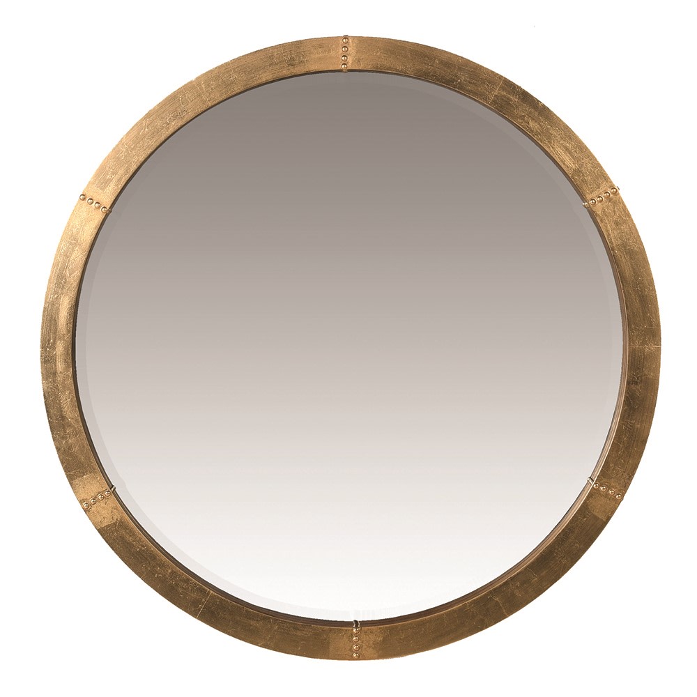 Brushed Gold Round Wall Mirror Nicky Cornell