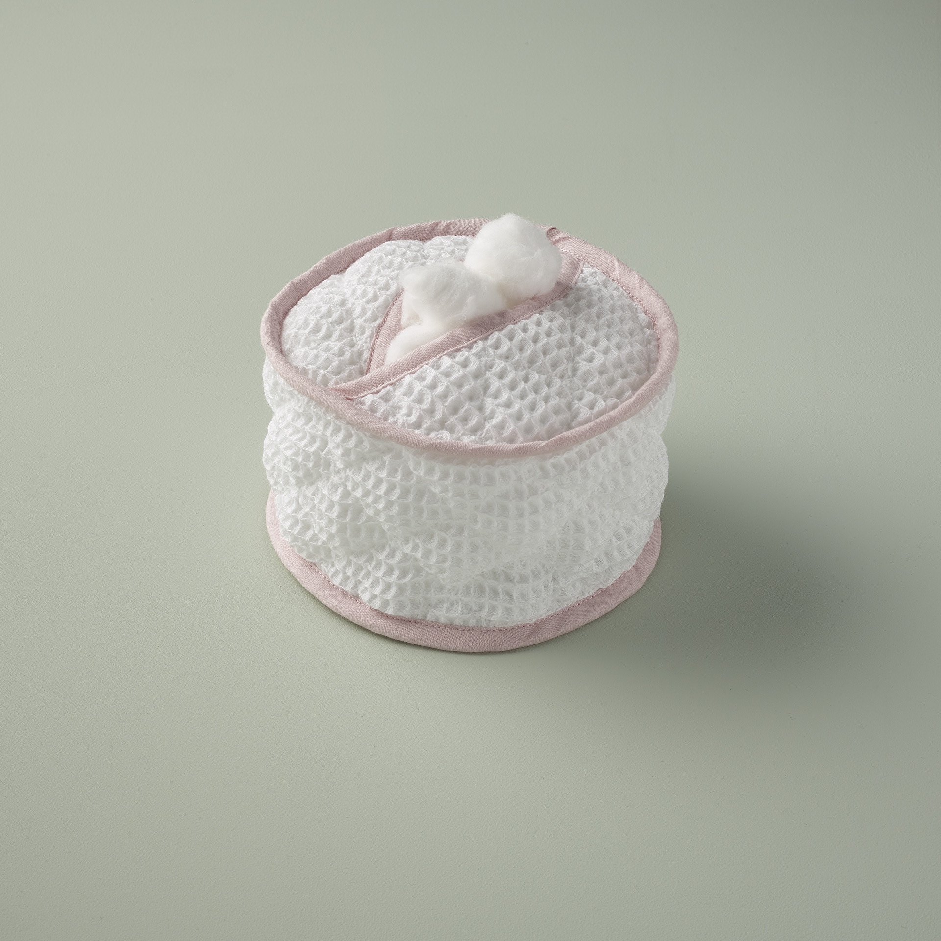 Cotton Wool Holder Waffle / Pink