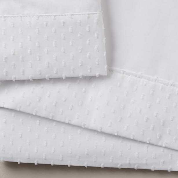 Cot Bed Sheet Voile / White