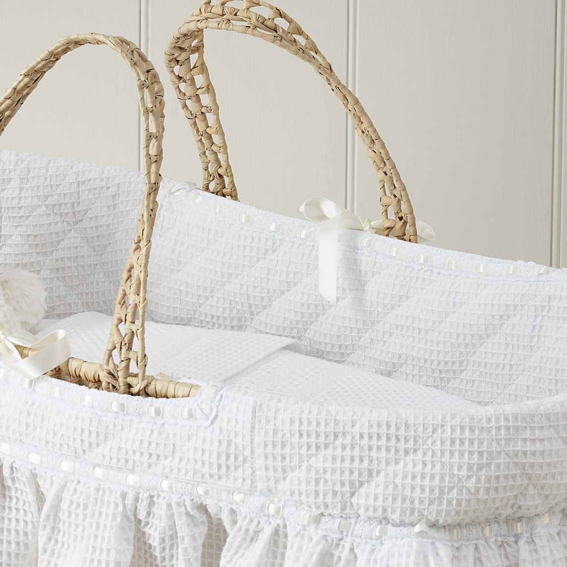 Moses Basket Set Waffle White