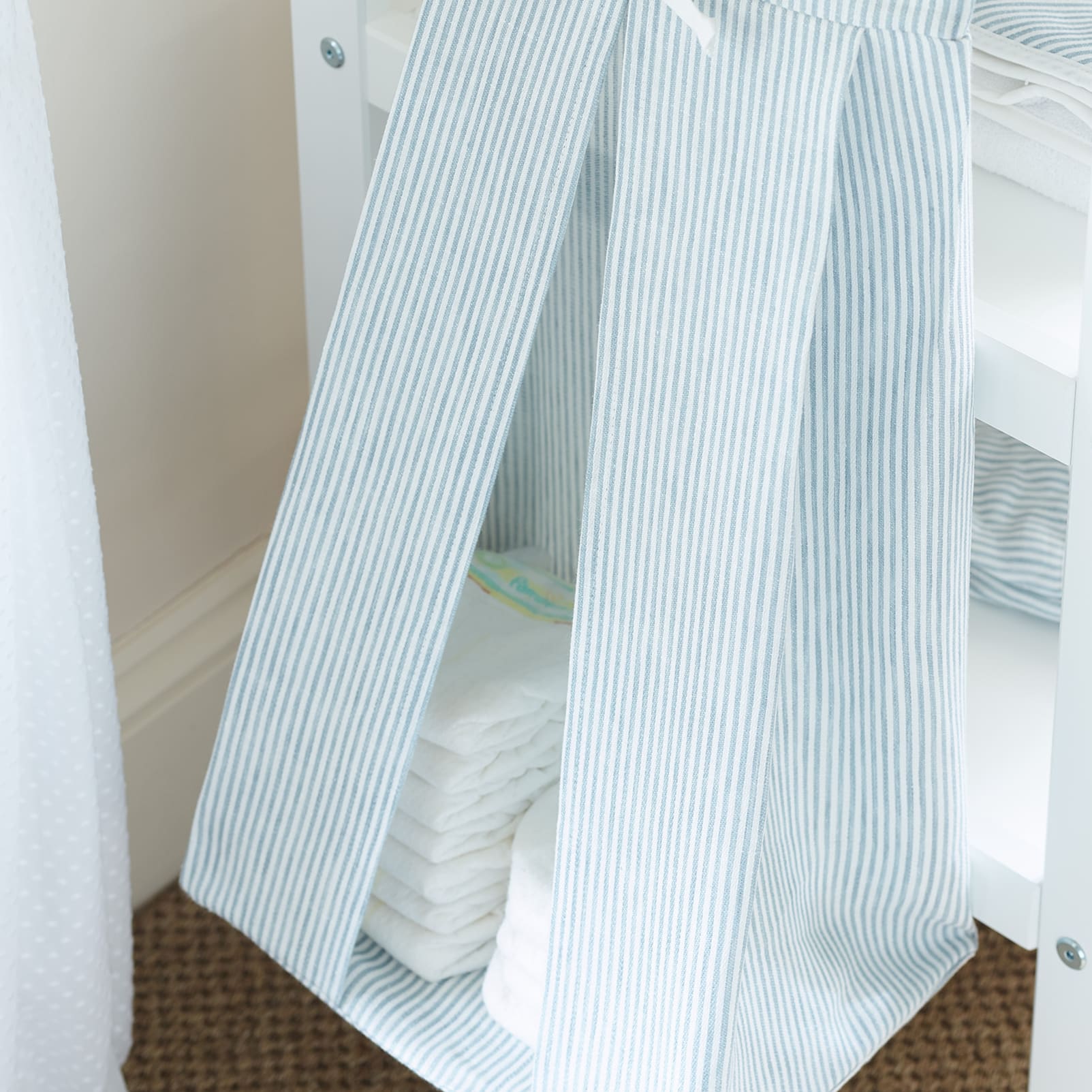Nappy Stacker Linen Stripe / Blue