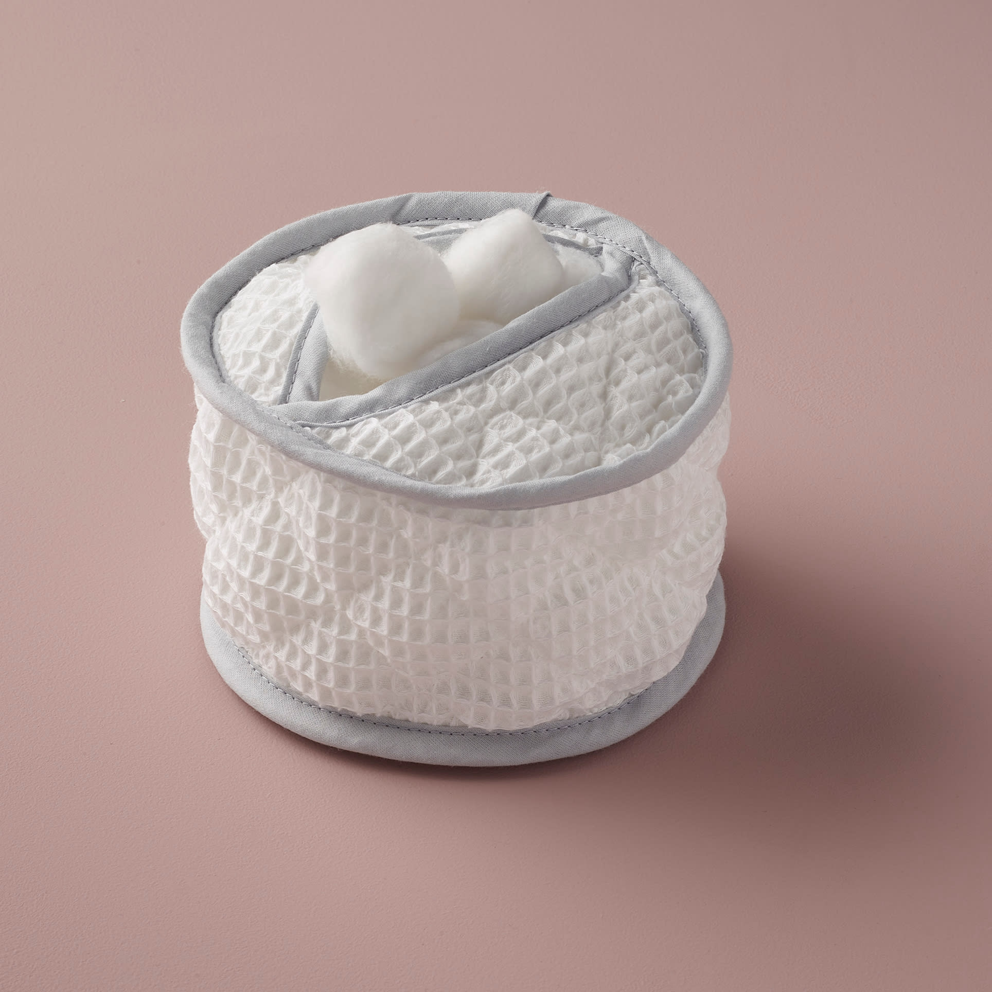 Cotton Wool Holder Waffle / Grey