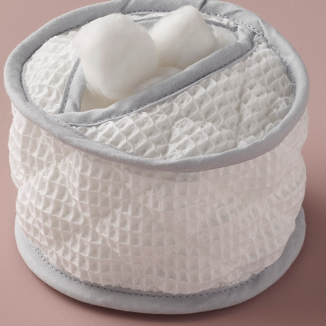 Cotton Wool Holder Waffle / Grey