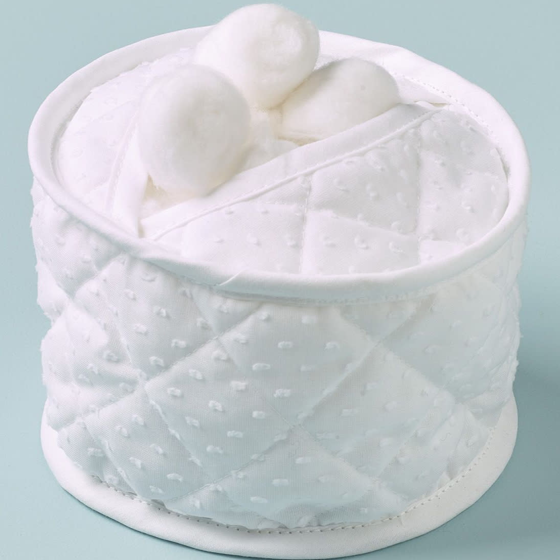 Cotton Wool Holder Voile / White