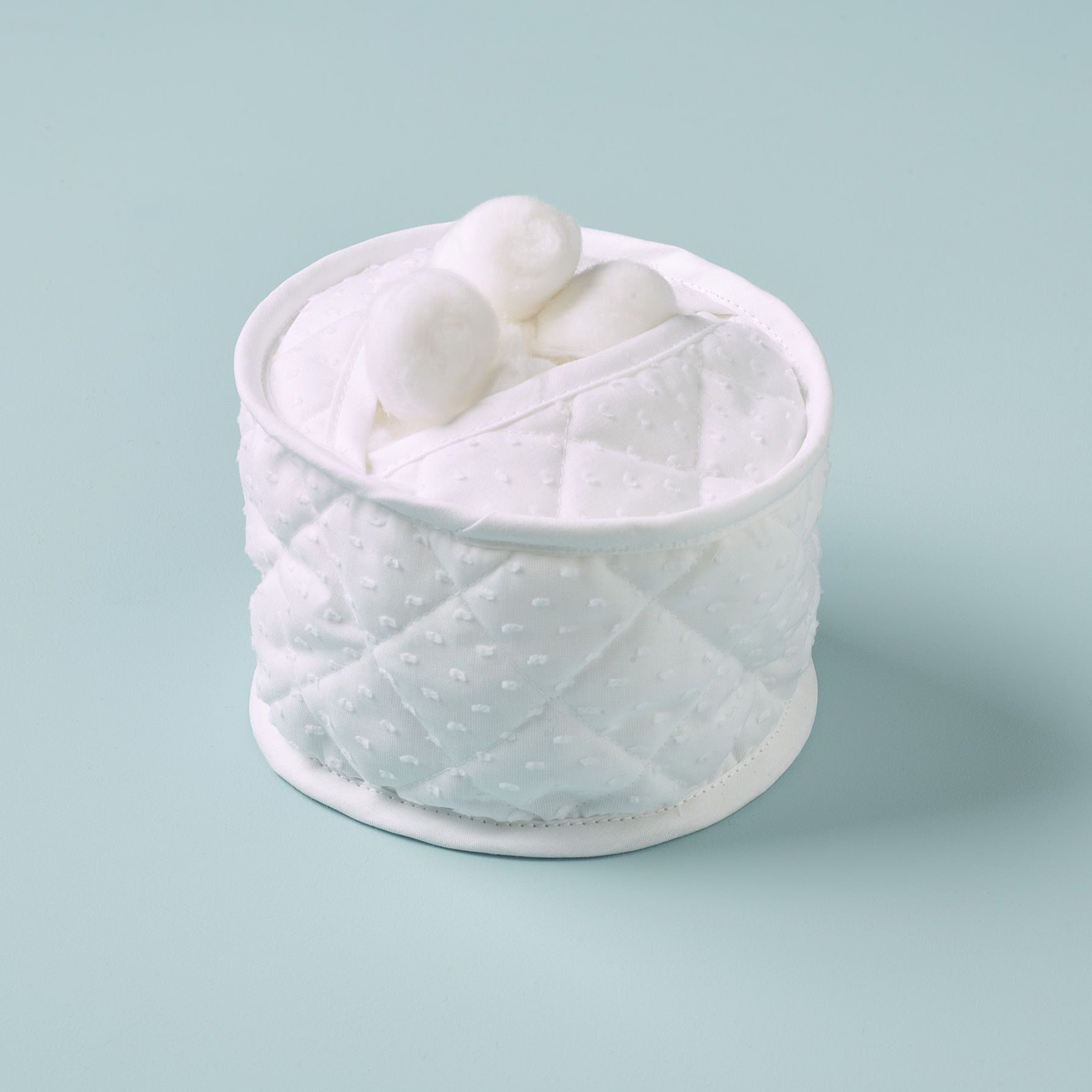Cotton Wool Holder Voile / White