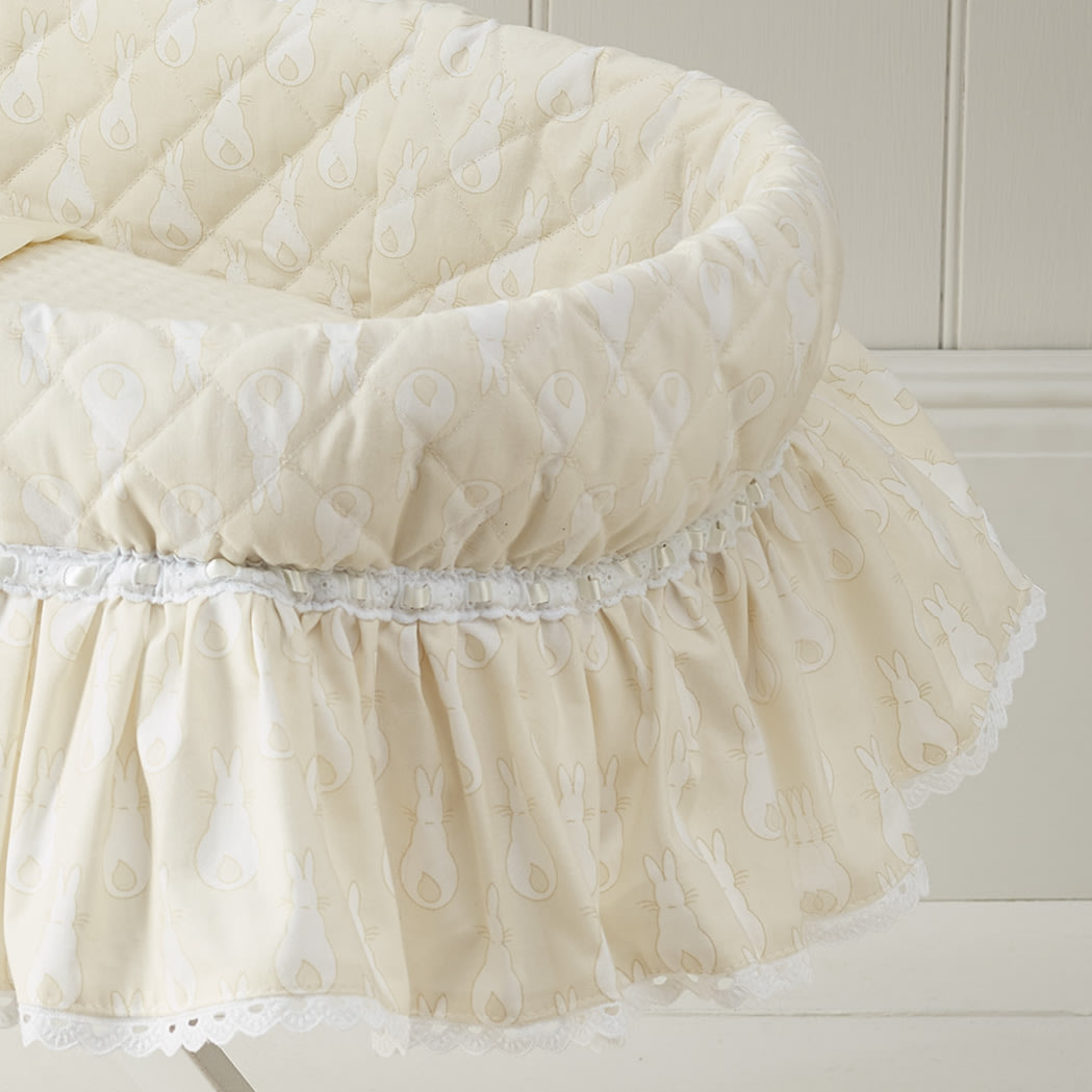 Moses Basket Cover Rabbit Trellis / Cream