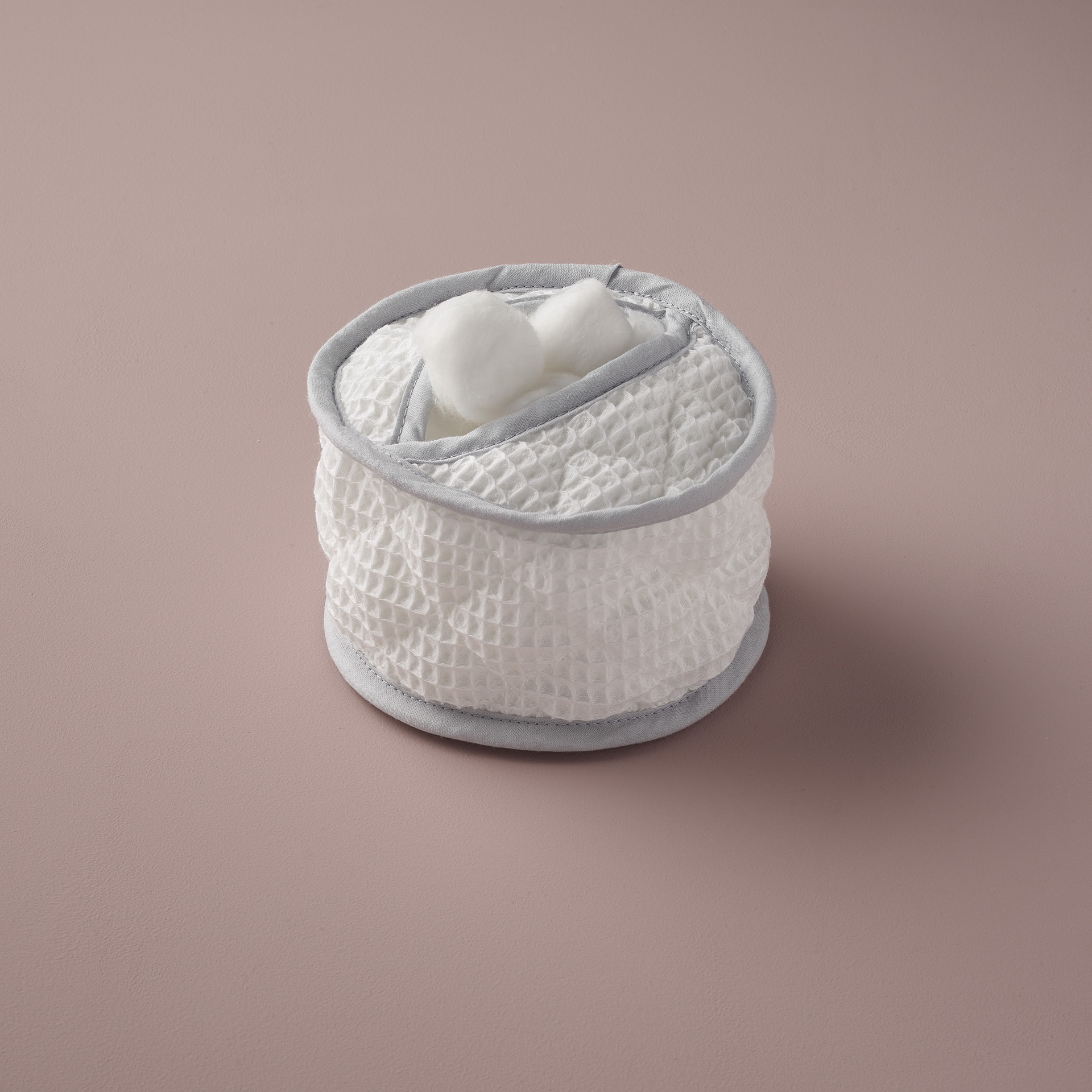Cotton Wool Holder Waffle / Grey