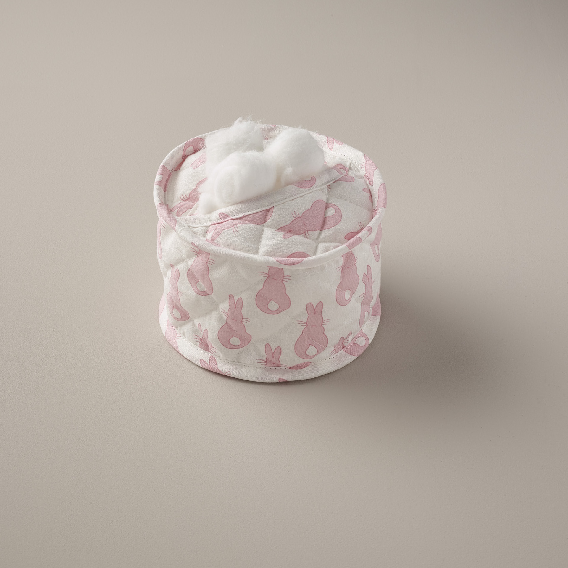 Cotton Wool Holder Rabbit Trellis / Pink
