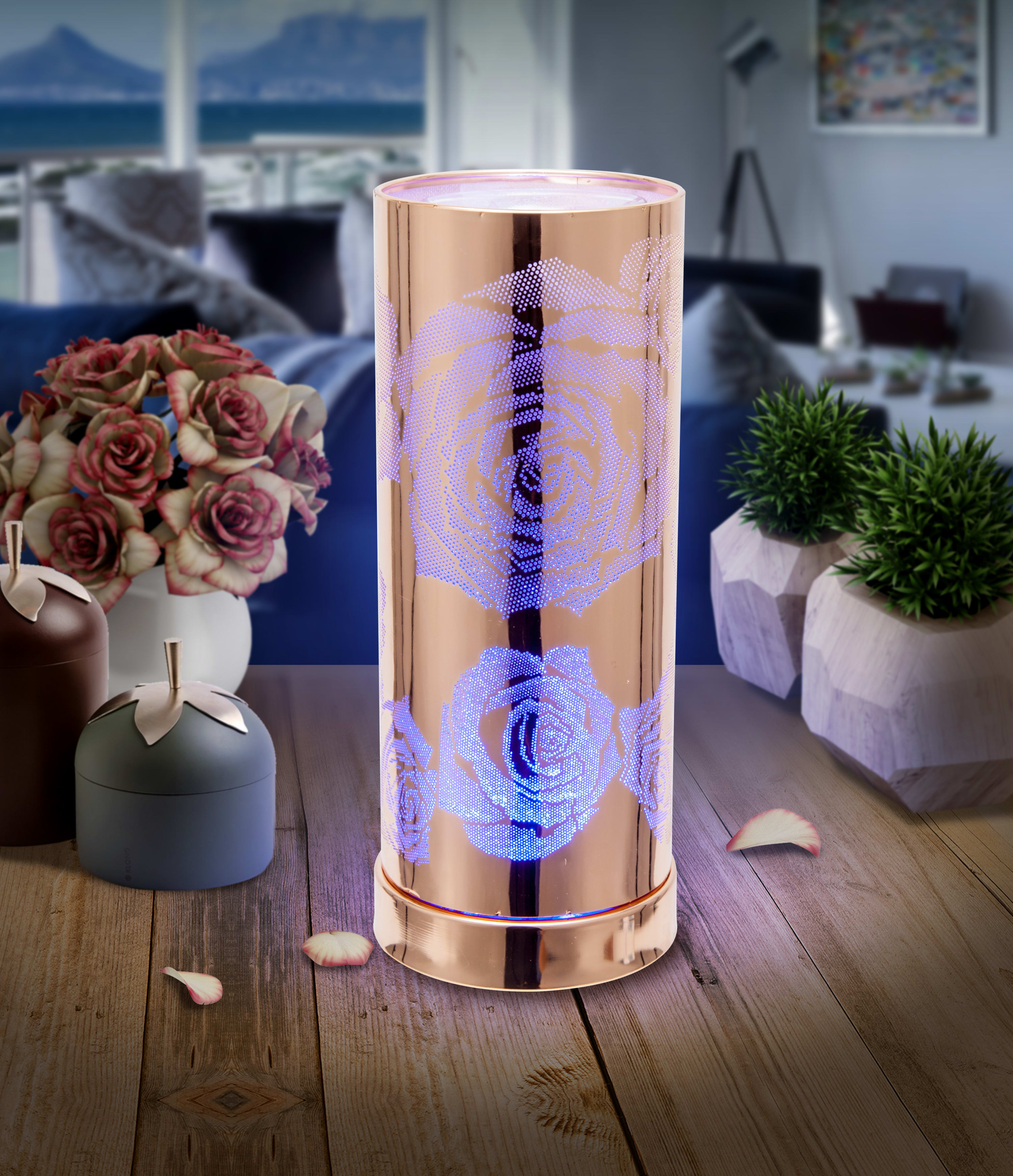 Colour Changing Wax Burner R. Gold Rose