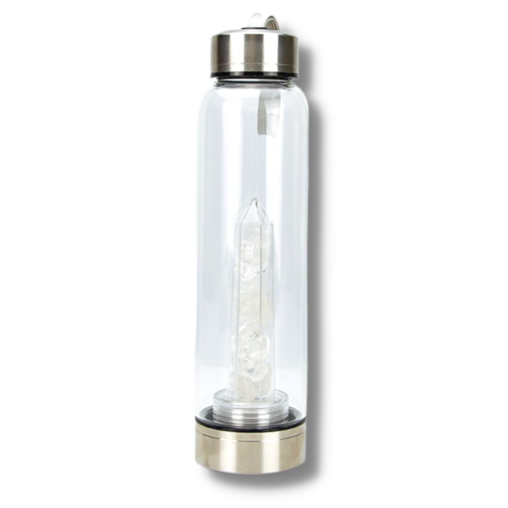 Clear Quartz Crystal Water Bottle