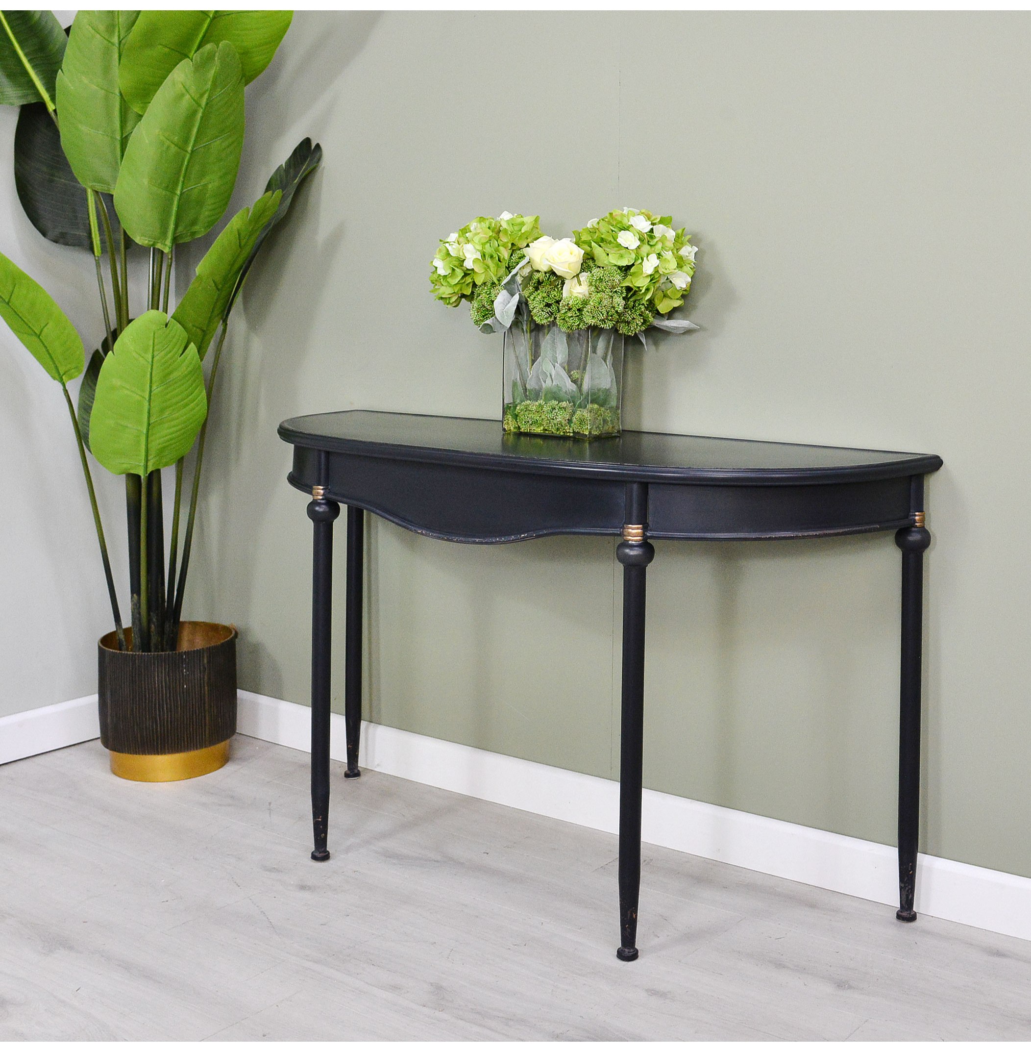 Black Painted Curved Hall Console Table Nicky Cornell