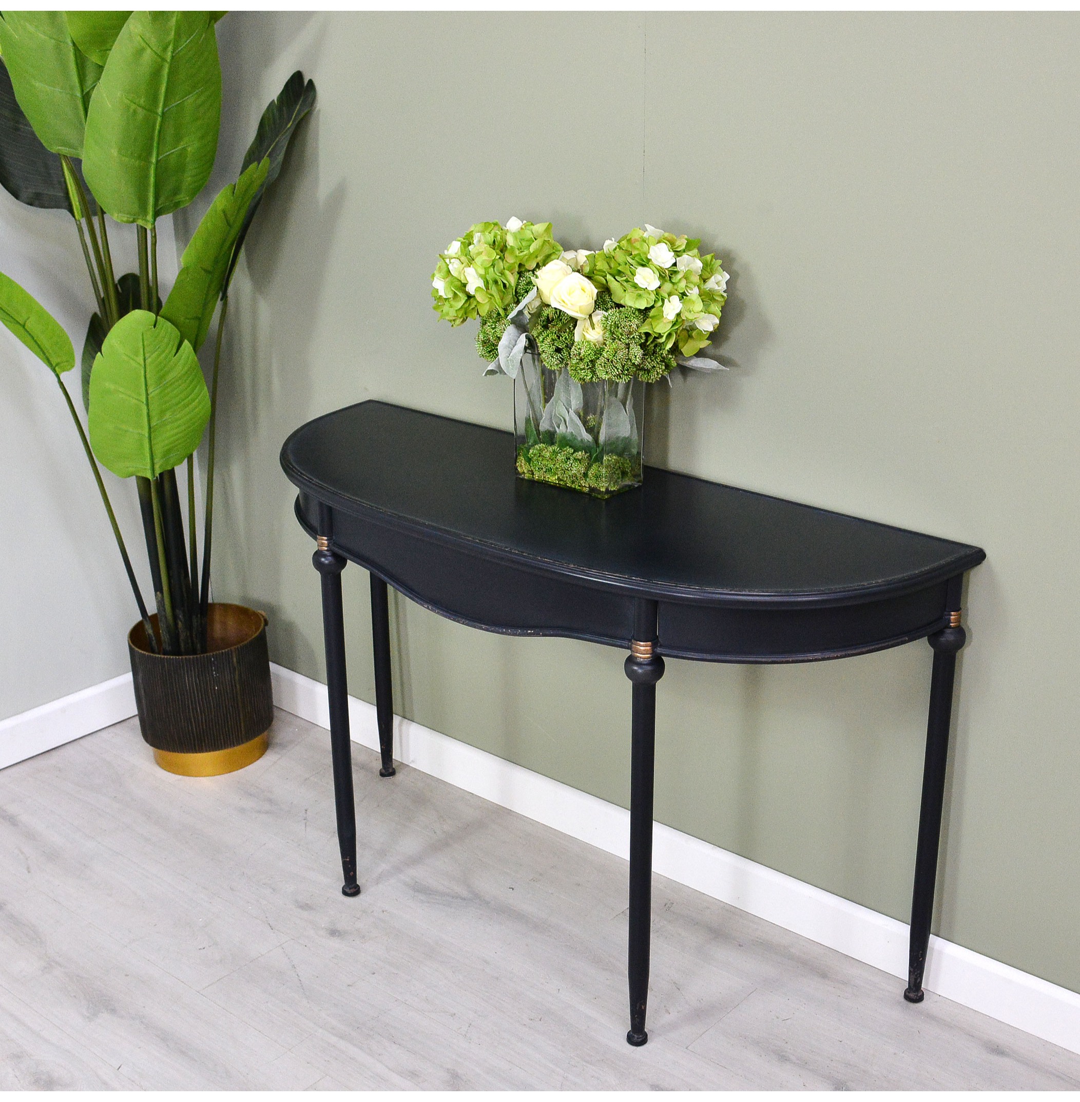 Black Painted Curved Hall Console Table Nicky Cornell
