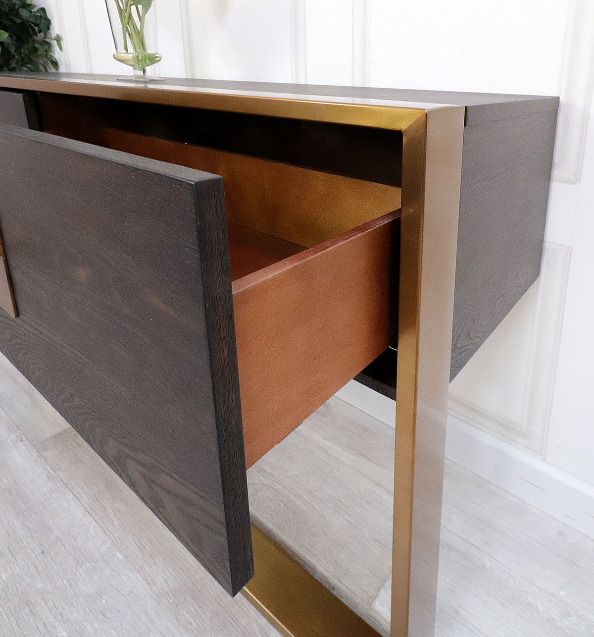 Brushed Gold Hall Table Nicky Cornell