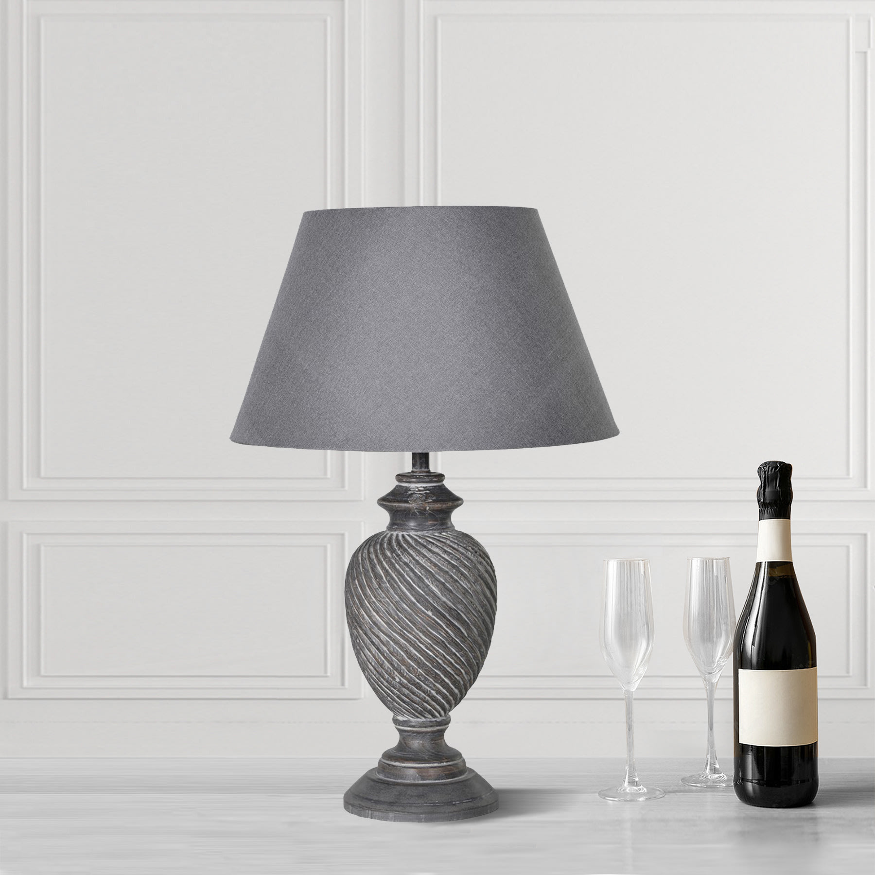 Carved and Distressed Table Lamp Nicky Cornell