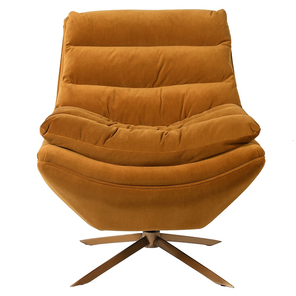 Yellow Ochre Upholstered Swivel Chair Nicky Cornell