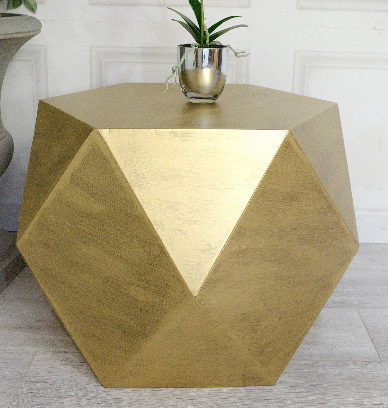 Brushed Gold Hexagonal Coffee Table