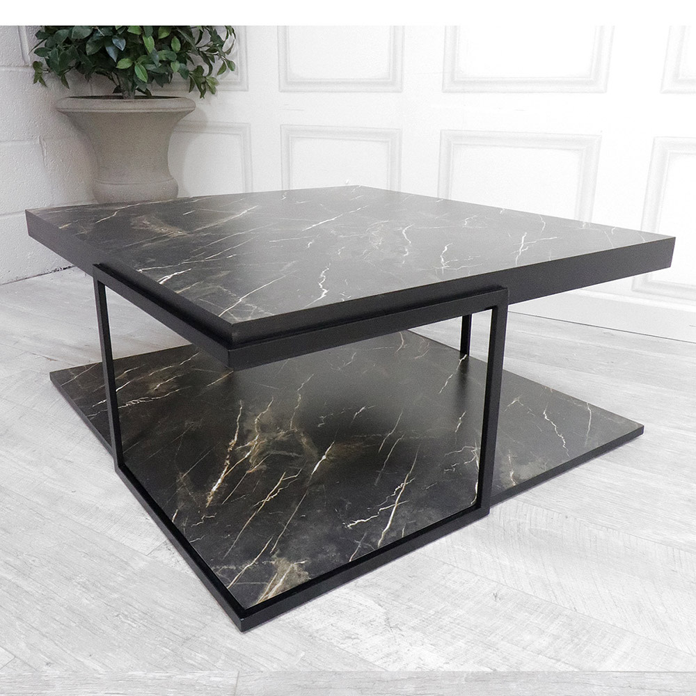 Faux Marble Square Coffee Table Nicky Cornell