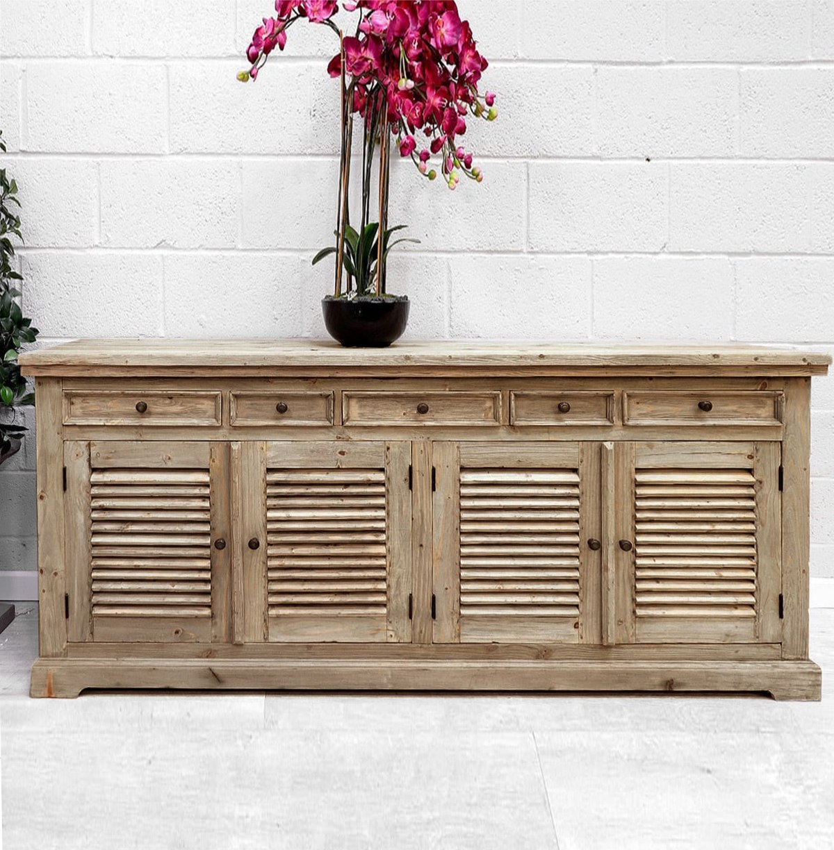 French Style Reclaimed Louvred Sideboard Nicky Cornell