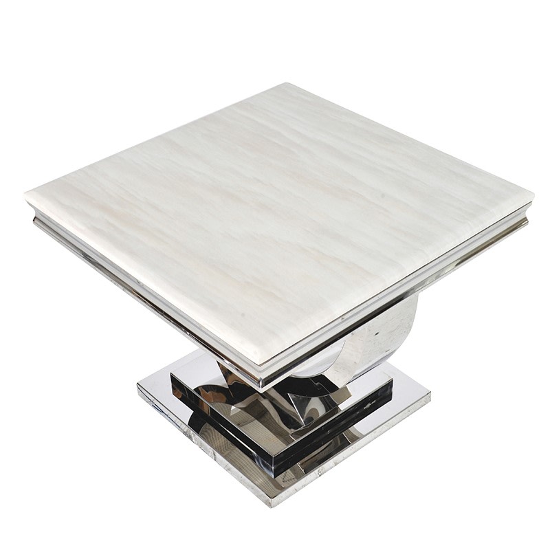 Sloane Chrome Marble End Table Nicky Cornell