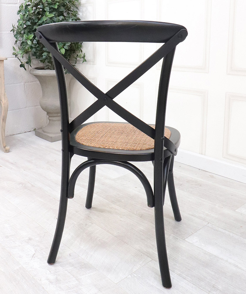 French Oak Black Cross Back Dining Chair Nicky Cornell