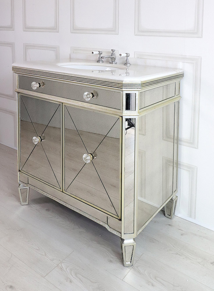 Antique Mirrored Glass Sink Unit Nicky Cornell