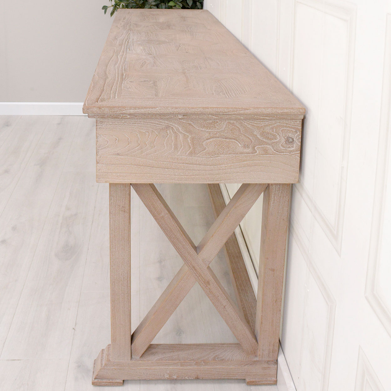 White Wash X Leg Hall Console Table Nicky Cornell