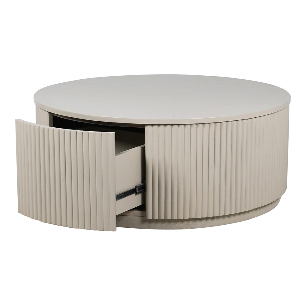 Ribbed Wood Round Coffee Table | Nicky Cornell