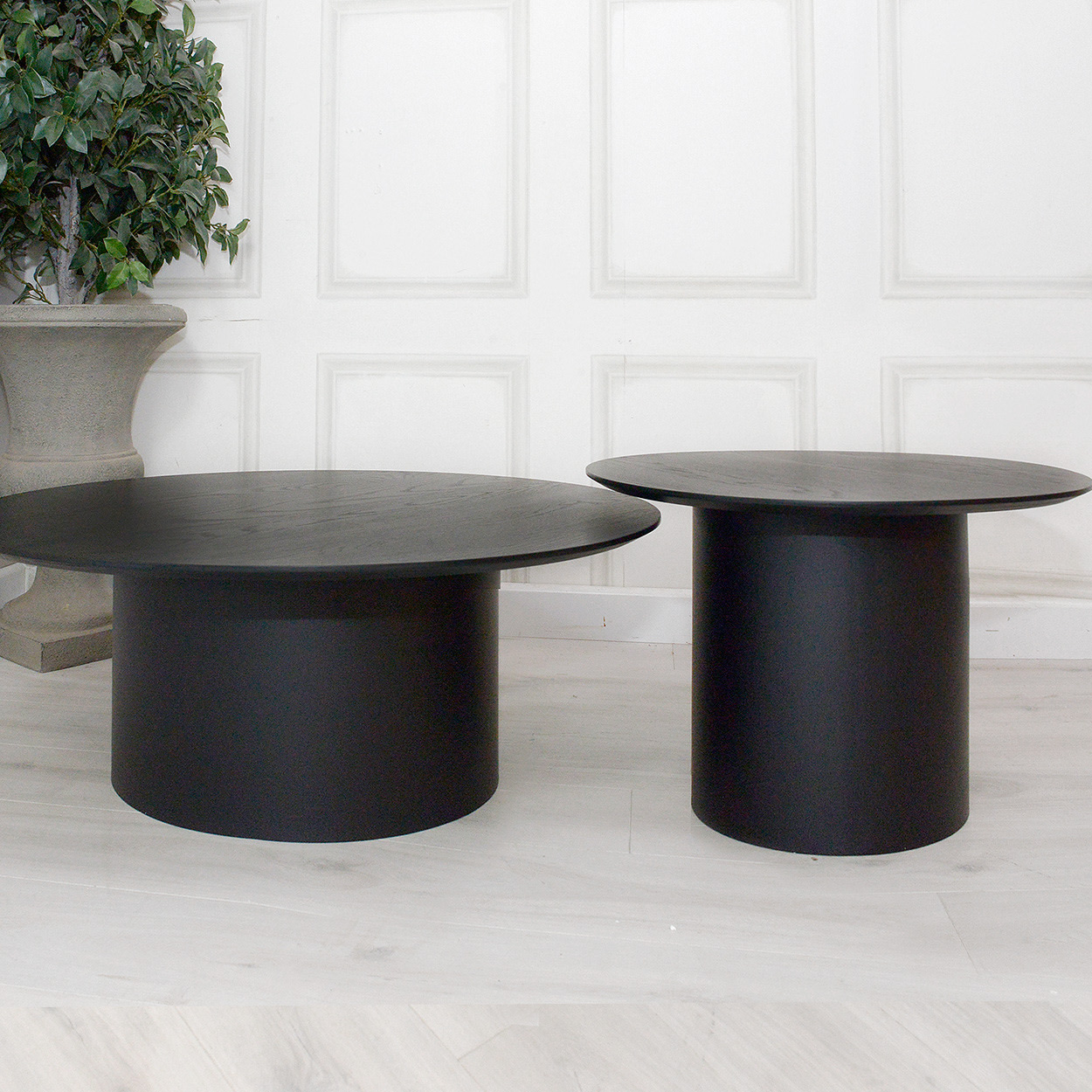 Set of 2 Black Oak Coffee Tables Nicky Cornell