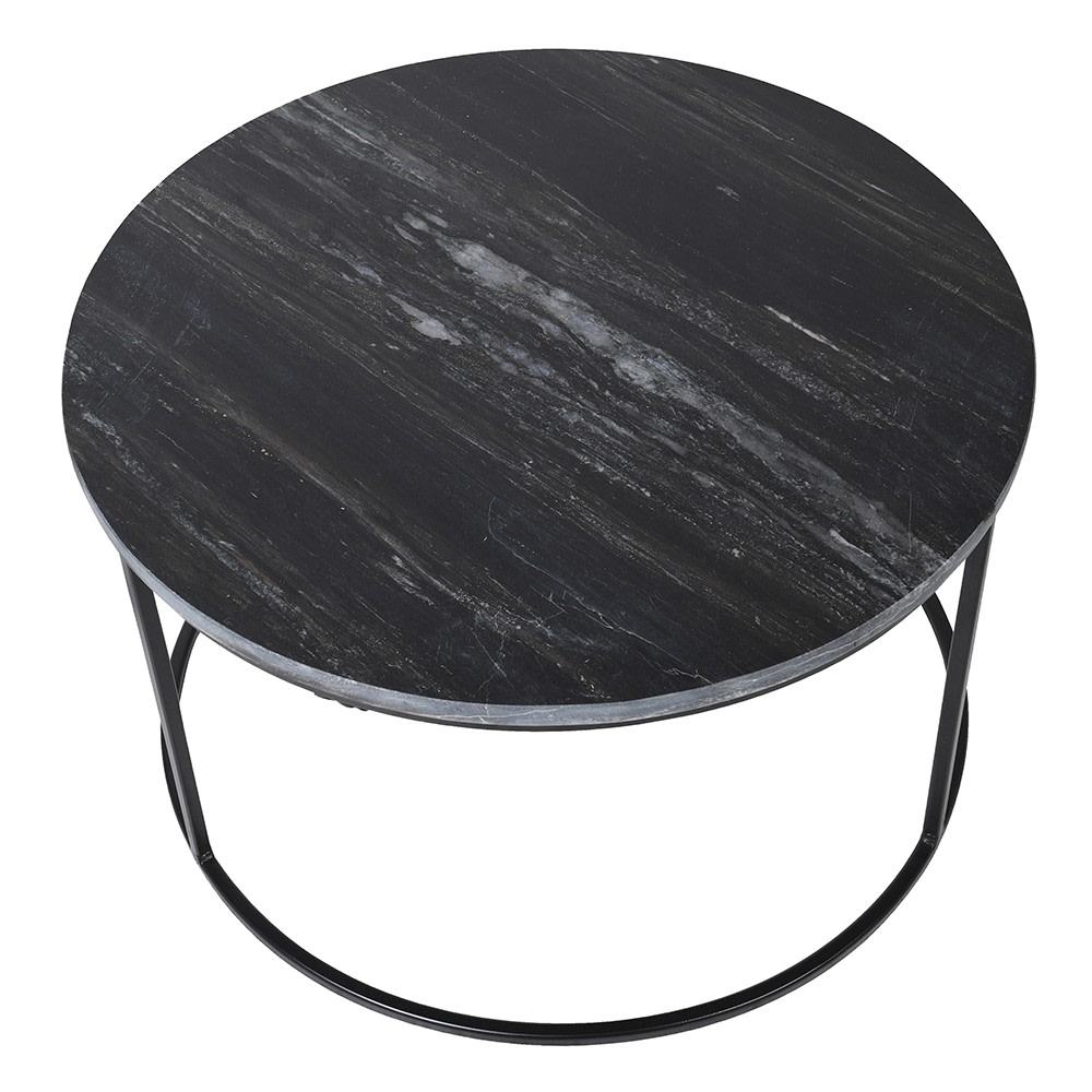 Pair of Black Marble Coffee Tables Nicky Cornell
