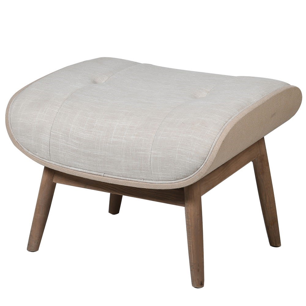 Linen Lounge Chair with Stool Nicky Cornell