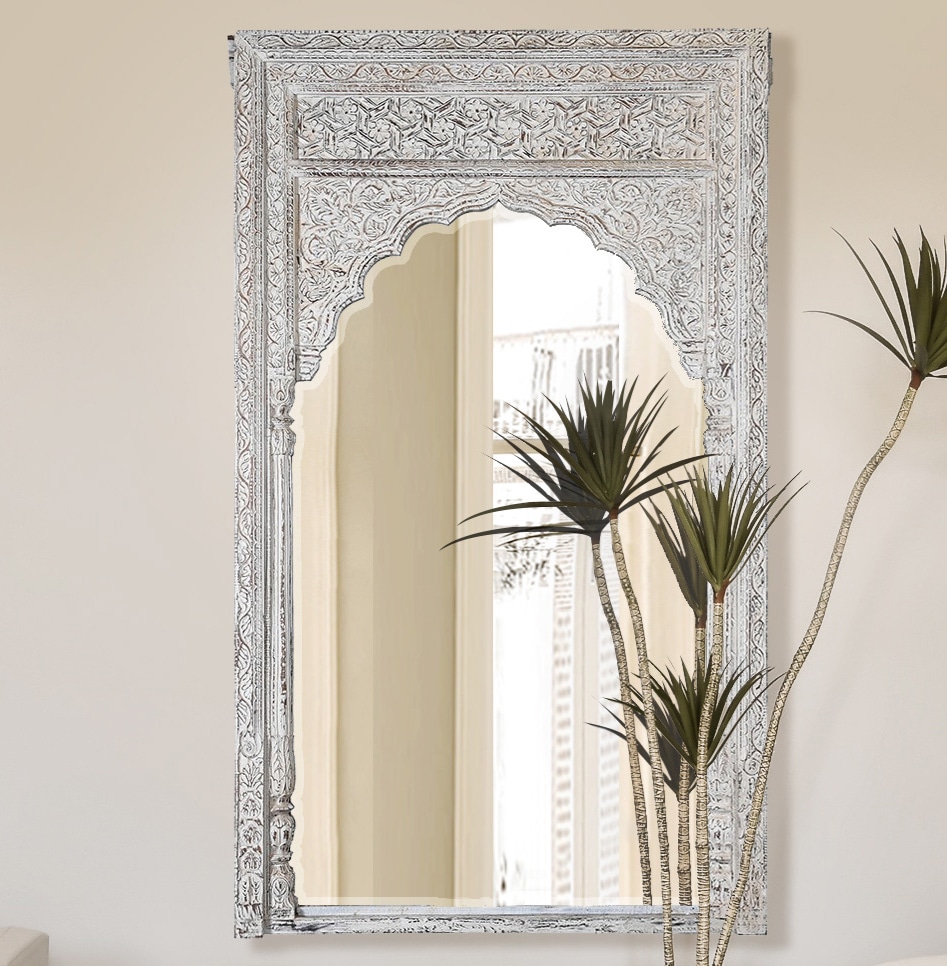 Antique White Arch Wall Mirror Nicky Cornell