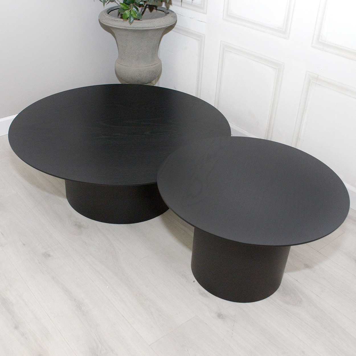 Set of 2 Black Oak Coffee Tables Nicky Cornell
