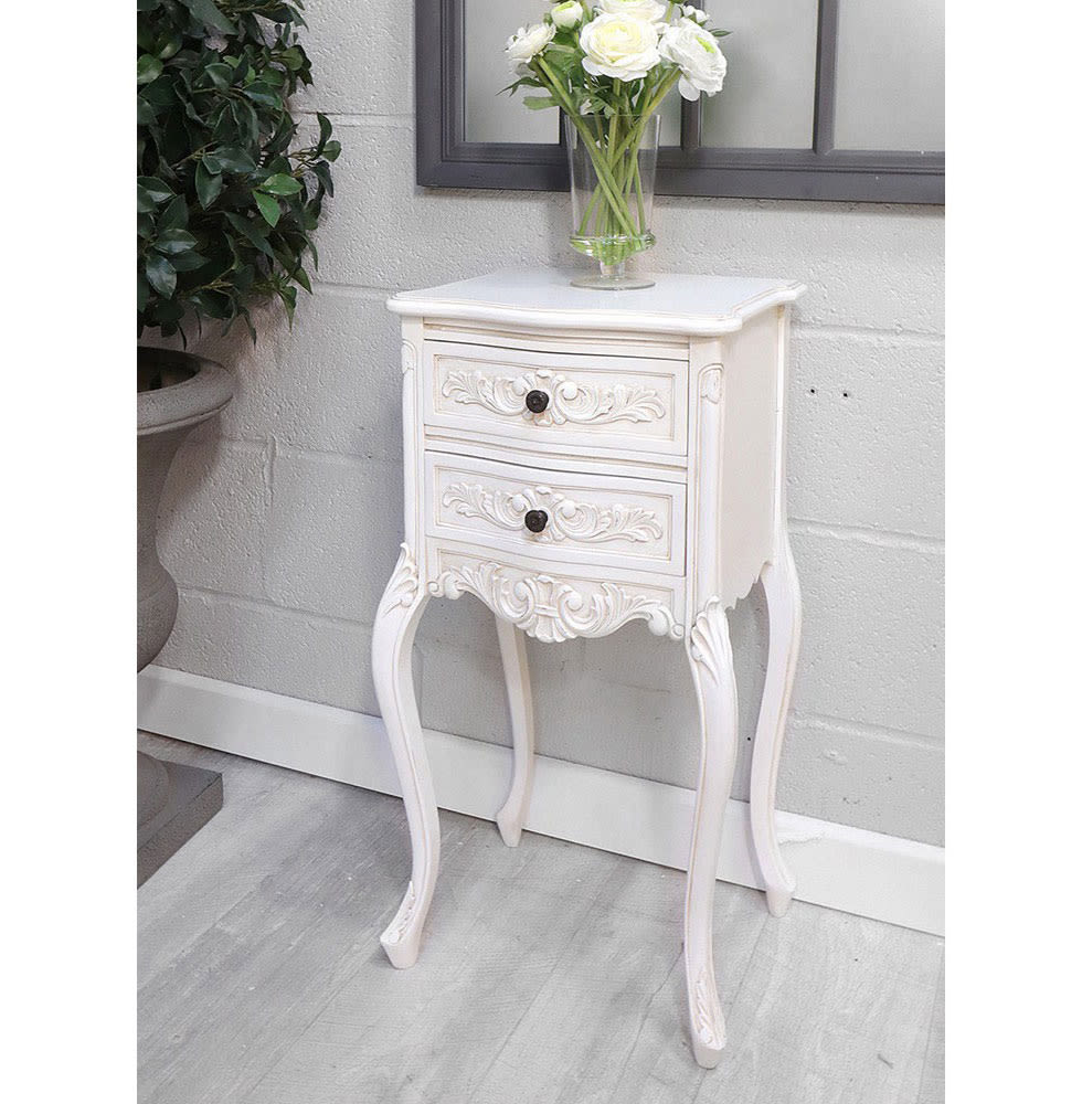 French Style White Nightstand Bedside Table Nicky Cornell