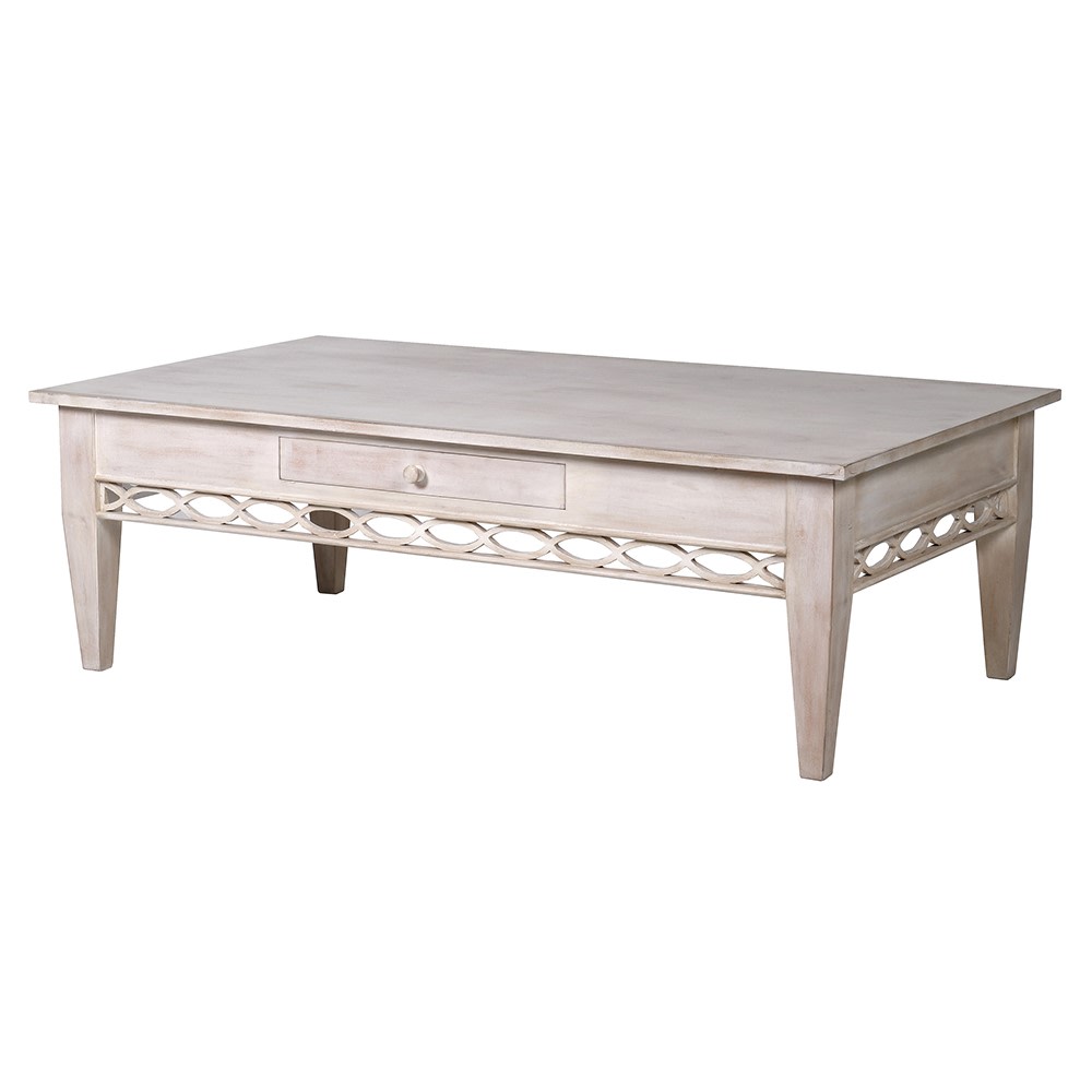 French Style Whitewash Coffee Table | Nicky Cornell