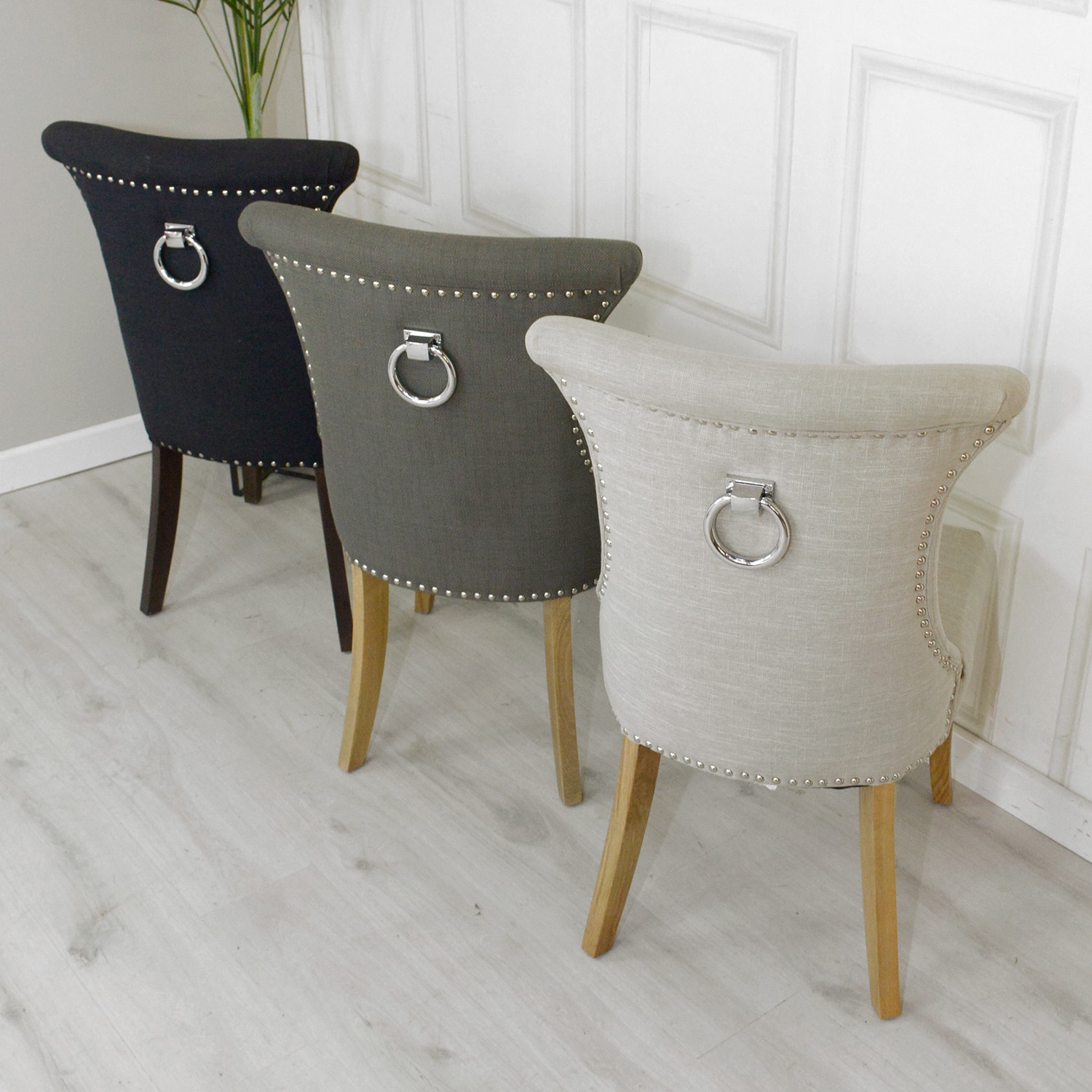 SET OF 3 lion Knocker Dining Chairs Nicky Cornell