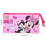 Minnie 3 Compartment Flat Pencil Case