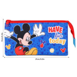 Mickey 3 Compartment Flat Pencil Case