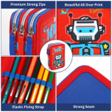 Hartom Robot 3 Zip Filled Pencil Case